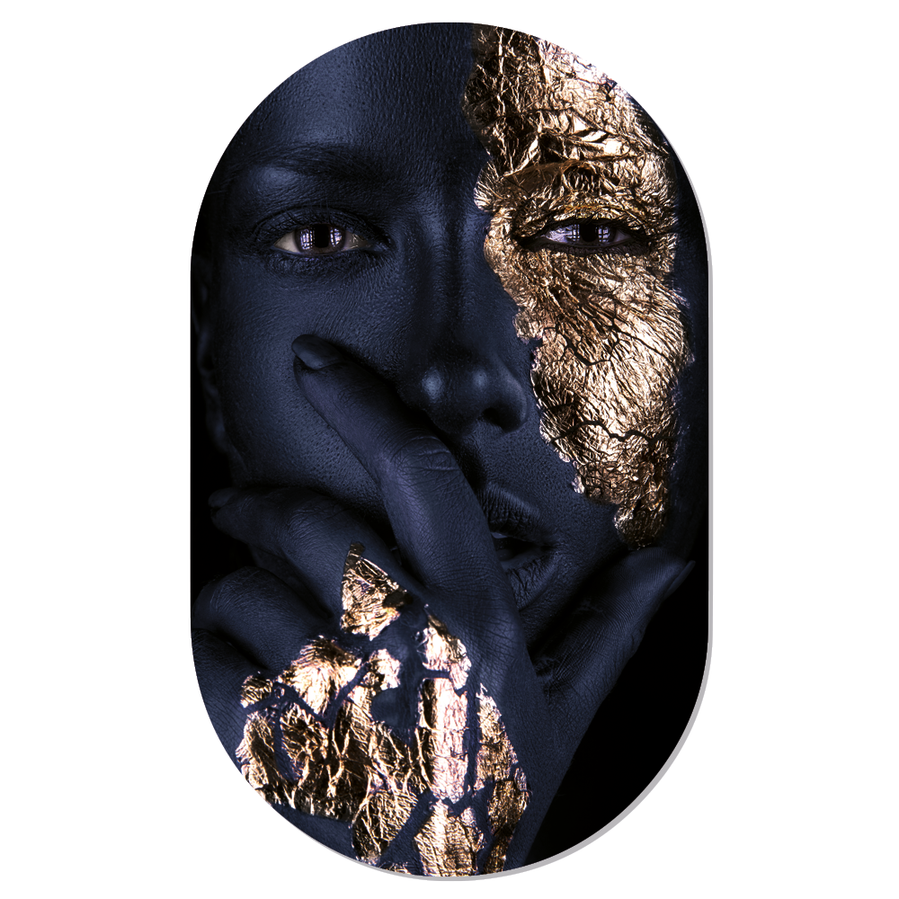 Muurovaal Black Gold Face