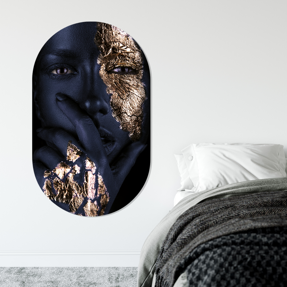 Muurovaal Black Gold Face