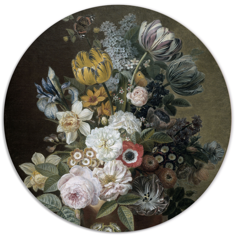 Muurcirkel Stilleven Met Bloemen, Eelke Jelles Eelkema