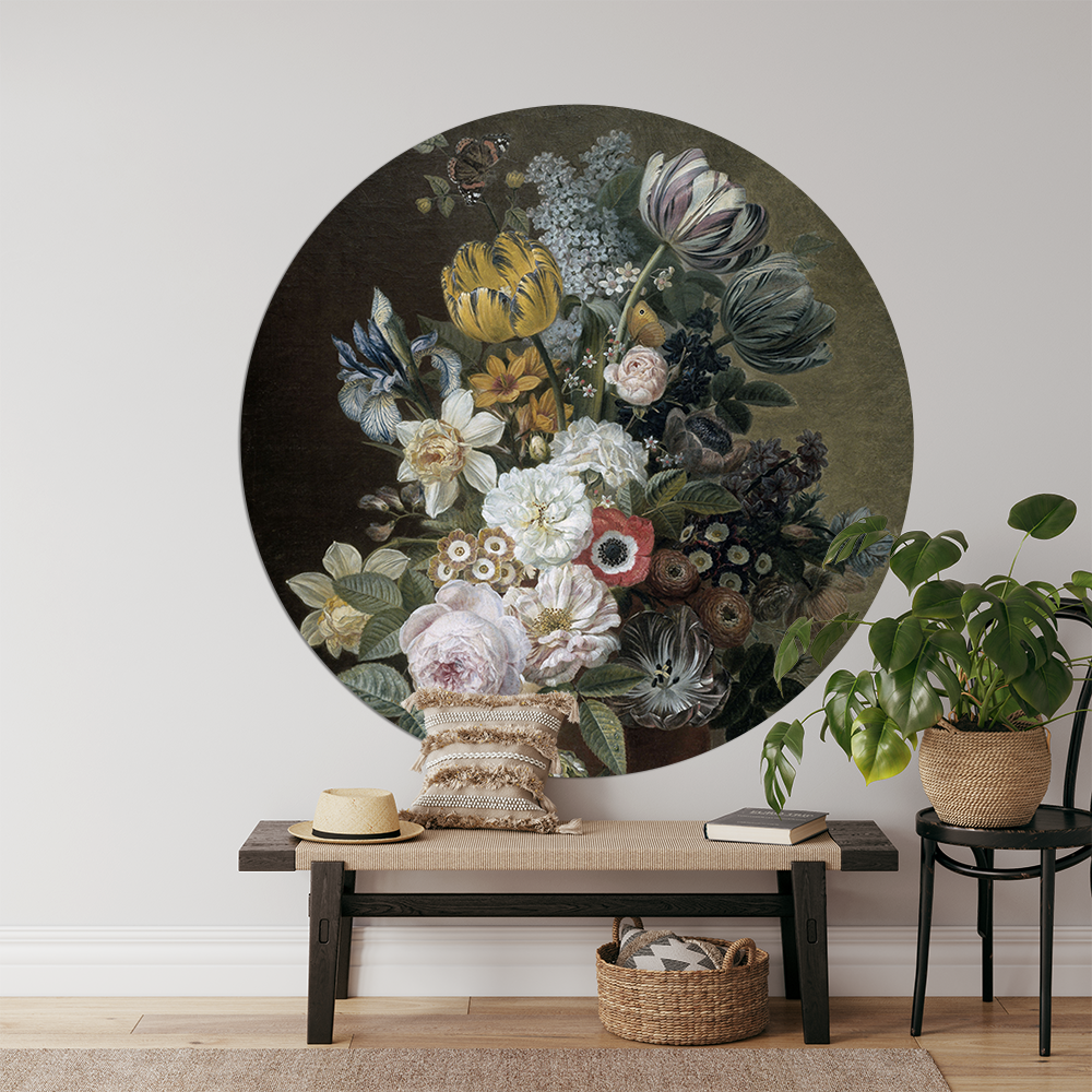 Muurcirkel Stilleven Met Bloemen, Eelke Jelles Eelkema