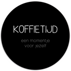Muurcirkel Koffietijd Zwart