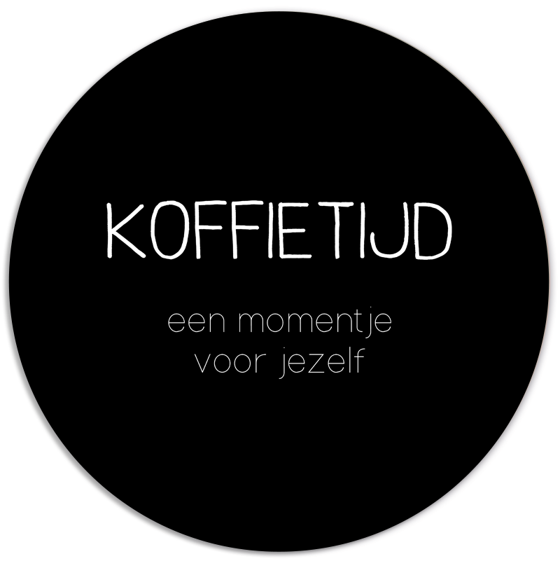 Muurcirkel Koffietijd Zwart