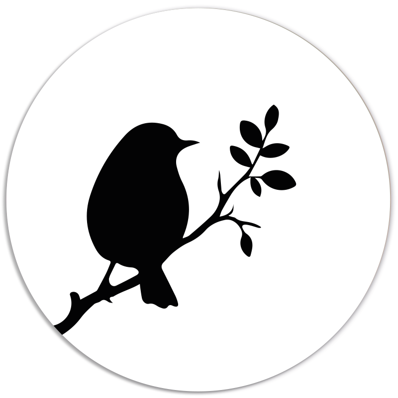 Muurcirkel Vogeltje Lente Wit