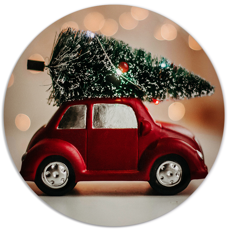 Muurcirkel Kerst Autootje
