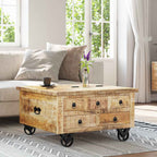 Salontafel 70X70X40 Cm Ruw Mangohout
