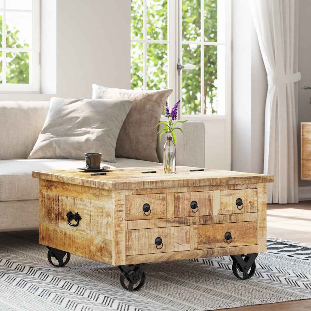 Salontafel 70X70X40 Cm Ruw Mangohout