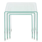 Bijzettafel Set 3-Dlg Transparant Gehard Glas