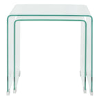 Bijzettafel Set 2-Dlg Transparant Gehard Glas