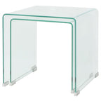 Bijzettafel Set 2-Dlg Transparant Gehard Glas