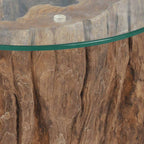 Salontafel 50X40 Cm Teakhout En Glas