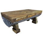 Salontafel 90X50X35 Cm Gemengd Gerecycled Hout Grijs