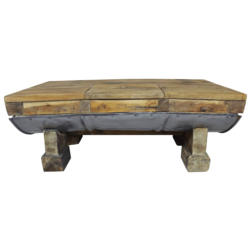 Salontafel 90X50X35 Cm Gemengd Gerecycled Hout Grijs