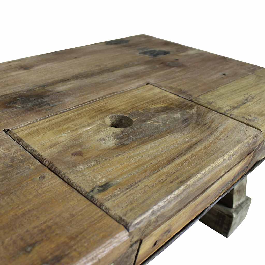 Salontafel 90X50X35 Cm Gemengd Gerecycled Hout Grijs