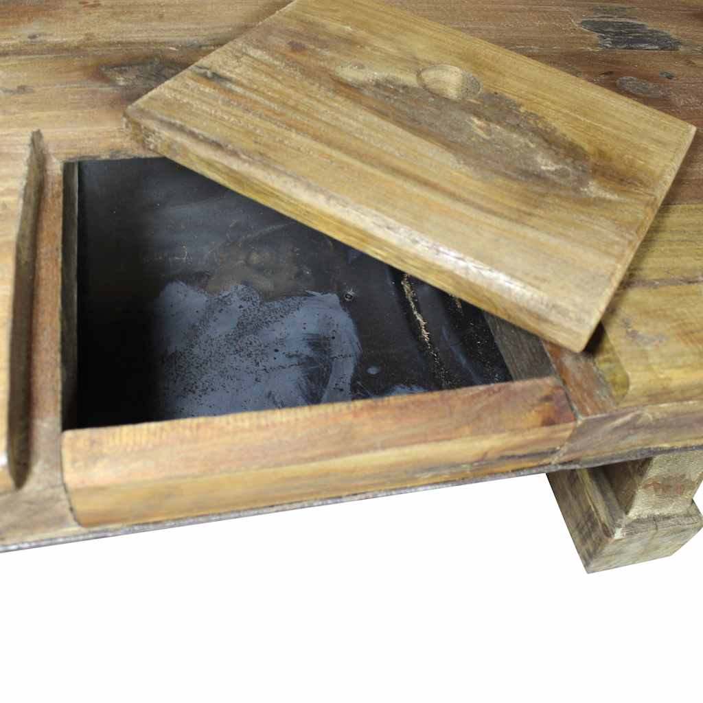 Salontafel 90X50X35 Cm Gemengd Gerecycled Hout Grijs