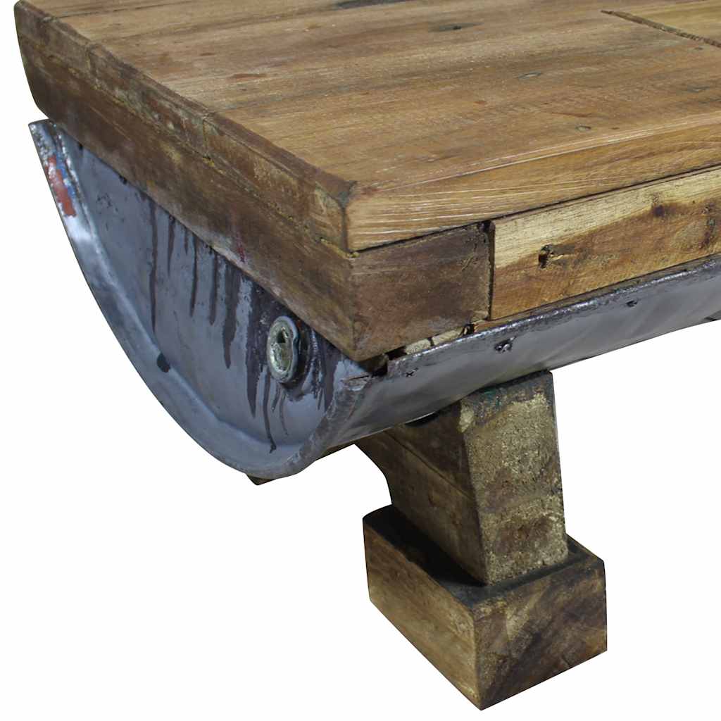 Salontafel 90X50X35 Cm Gemengd Gerecycled Hout Grijs