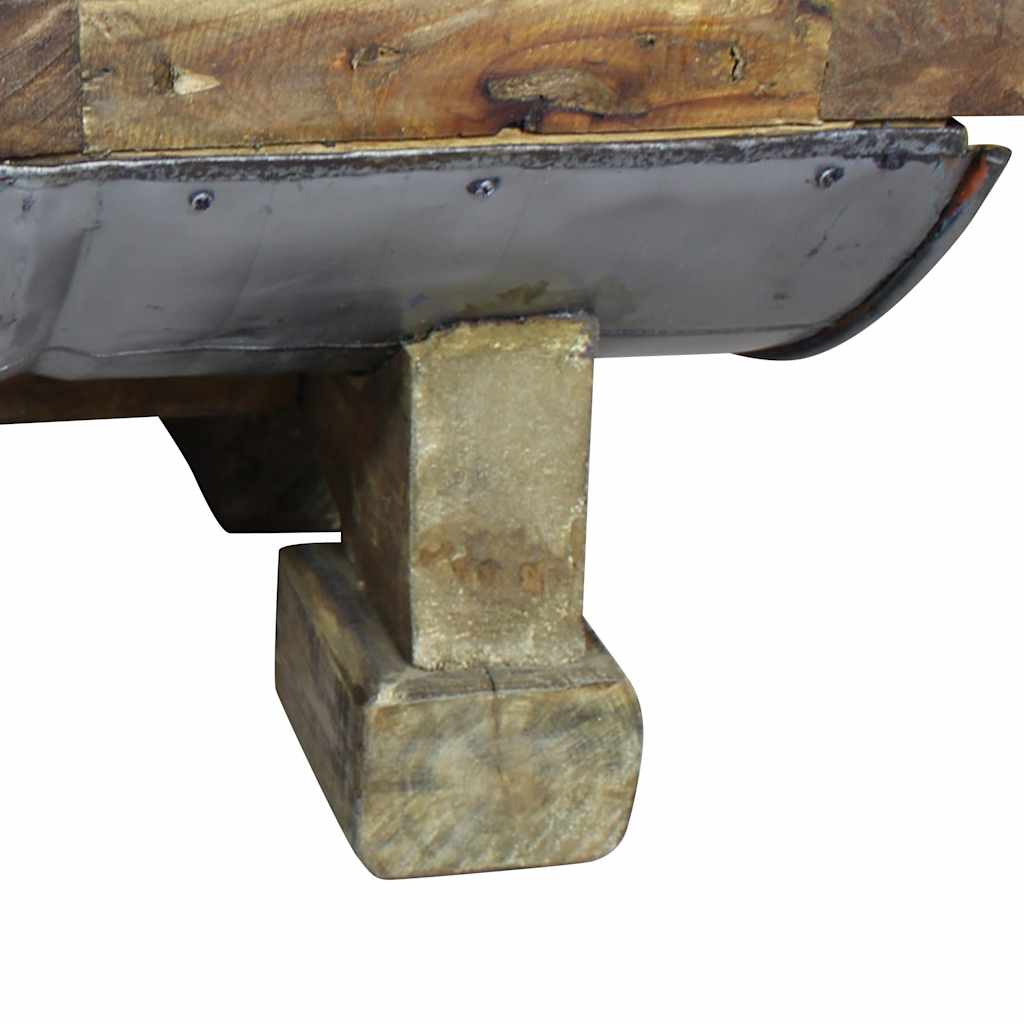 Salontafel 90X50X35 Cm Gemengd Gerecycled Hout Grijs