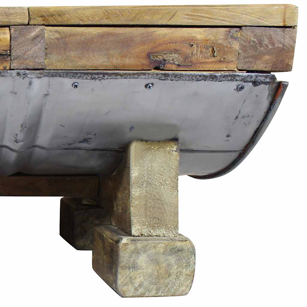 Salontafel 90X50X35 Cm Gemengd Gerecycled Hout Grijs