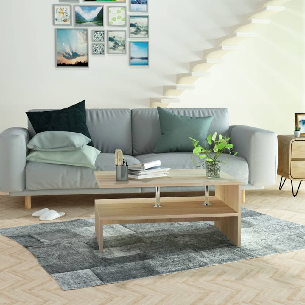 Salontafel 90X59X42 Cm Bewerkt Hout Kleurig
