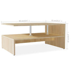 Salontafel 90X59X42 Cm Bewerkt Hout Kleurig