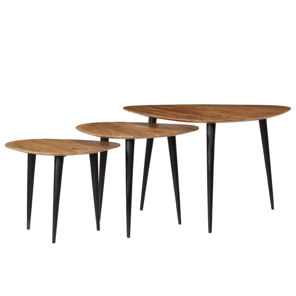 3-Delige Salontafelset Massief Acaciahout