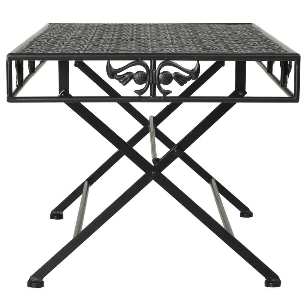 Salontafel Vintage Stijl Inklapbaar 100X50X45 Cm Metaal Zwart