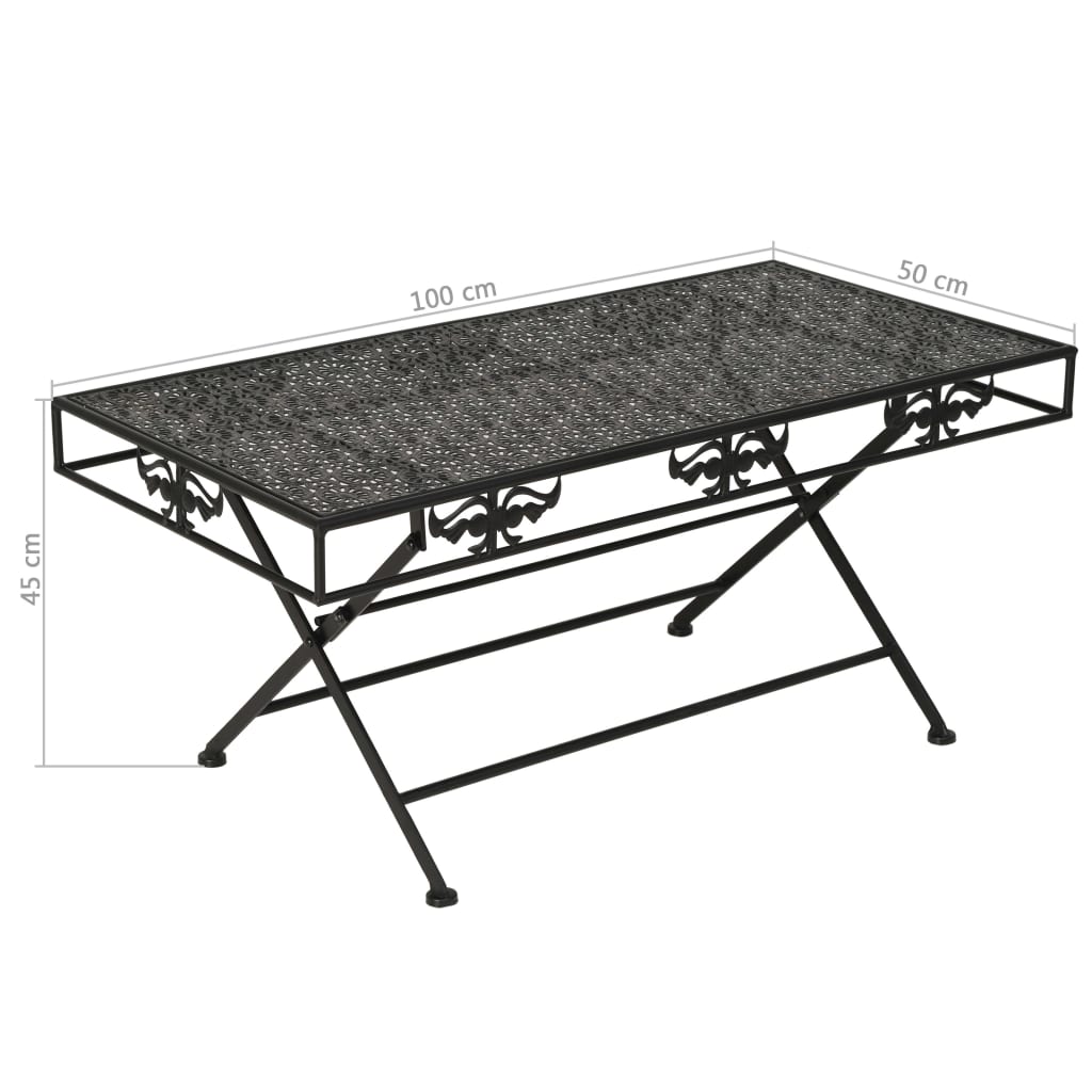 Salontafel Vintage Stijl Inklapbaar 100X50X45 Cm Metaal Zwart