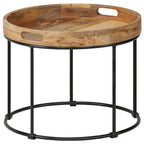 Salontafel 50X40 Cm Massief Mangohout En Staal