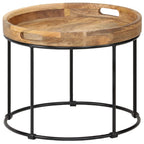 Salontafel 50X40 Cm Massief Mangohout En Staal