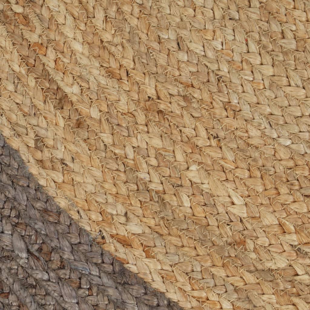 Vloerkleed Handgemaakt Met Grijze Rand Jute