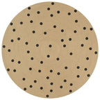 Vloerkleed Handgemaakt Met Print Polkadot Jute