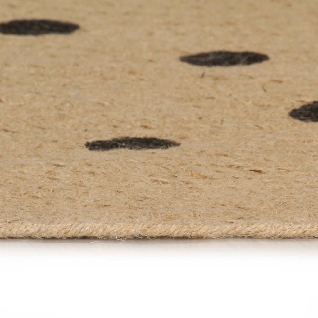 Vloerkleed Handgemaakt Met Print Polkadot Jute