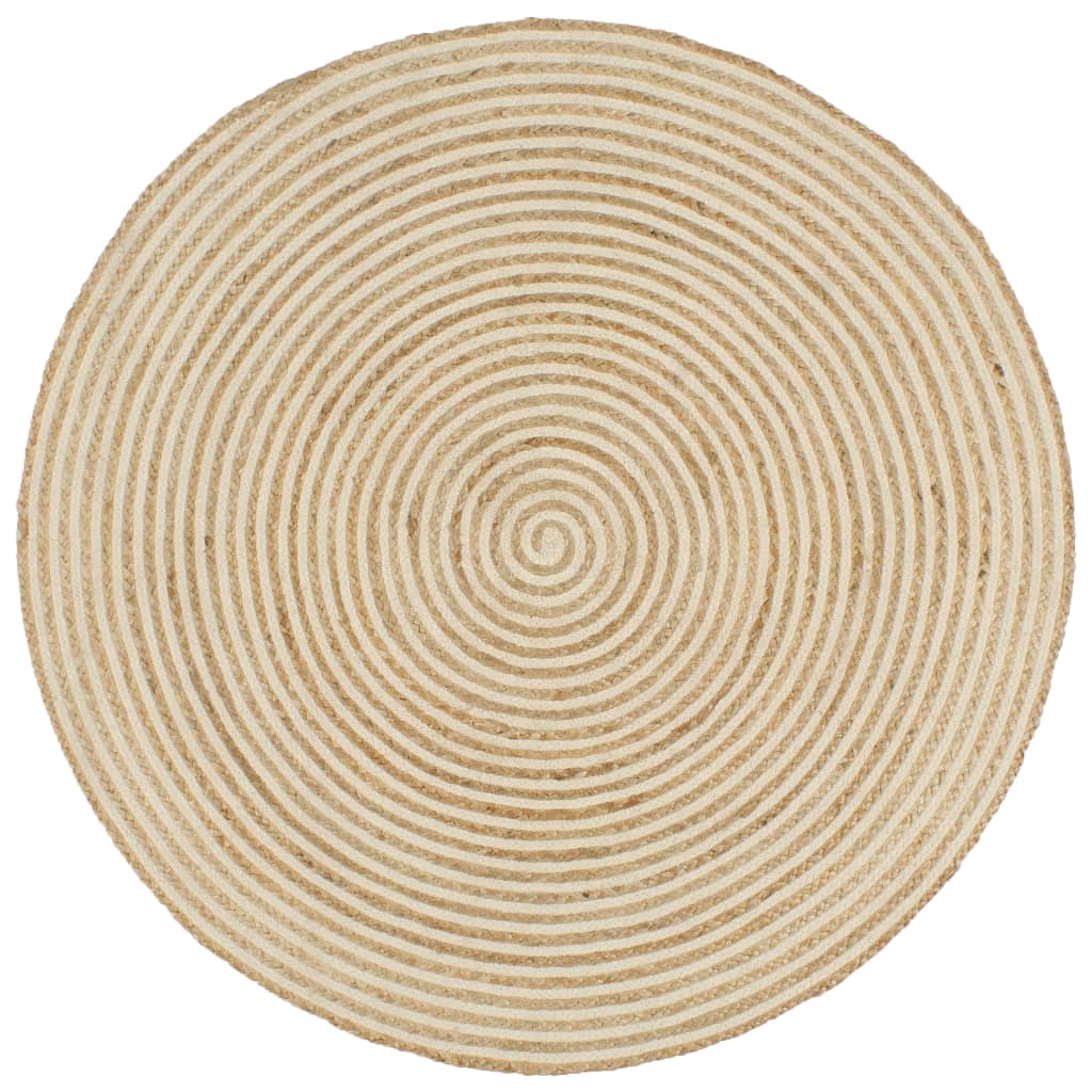 Vloerkleed Handgemaakt Met Spiraal Ontwerp Jute