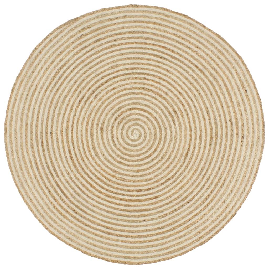 Vloerkleed Handgemaakt Met Spiraal Ontwerp Jute