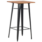 Bartafel 60X60X108 Cm Massief Grenenhout Staal Zwart