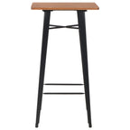 Bartafel 60X60X108 Cm Massief Grenenhout Staal Zwart