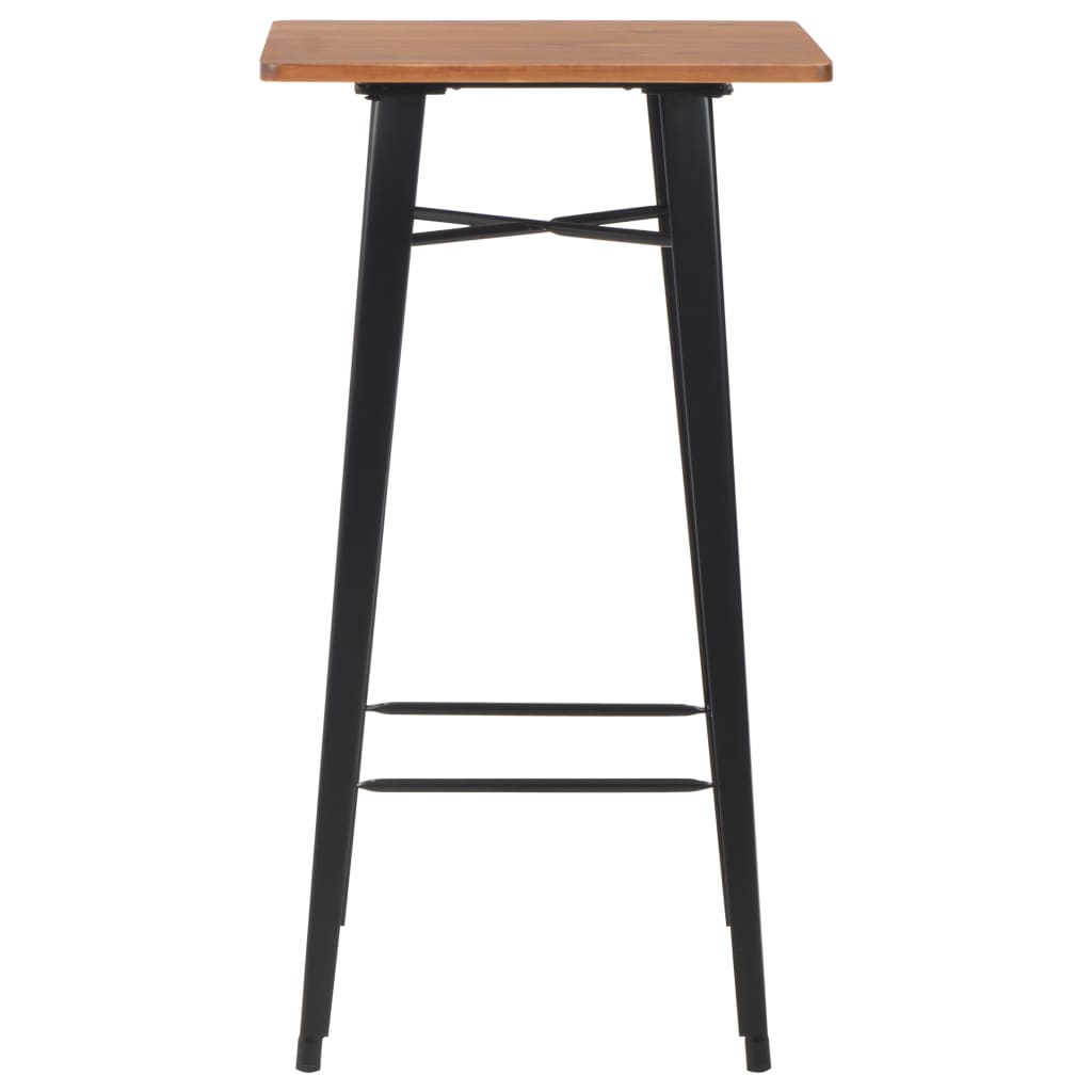 Bartafel 60X60X108 Cm Massief Grenenhout Staal Zwart