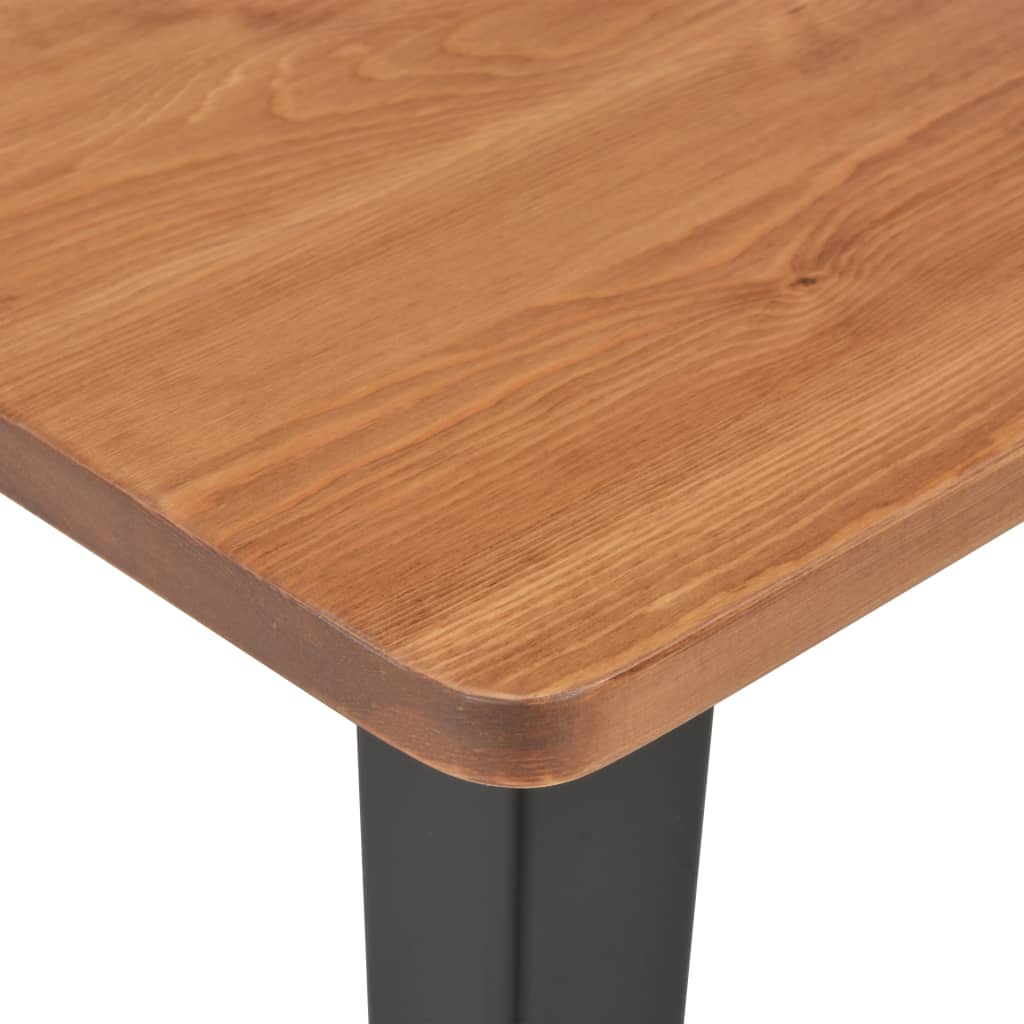 Bartafel 60X60X108 Cm Massief Grenenhout Staal Zwart