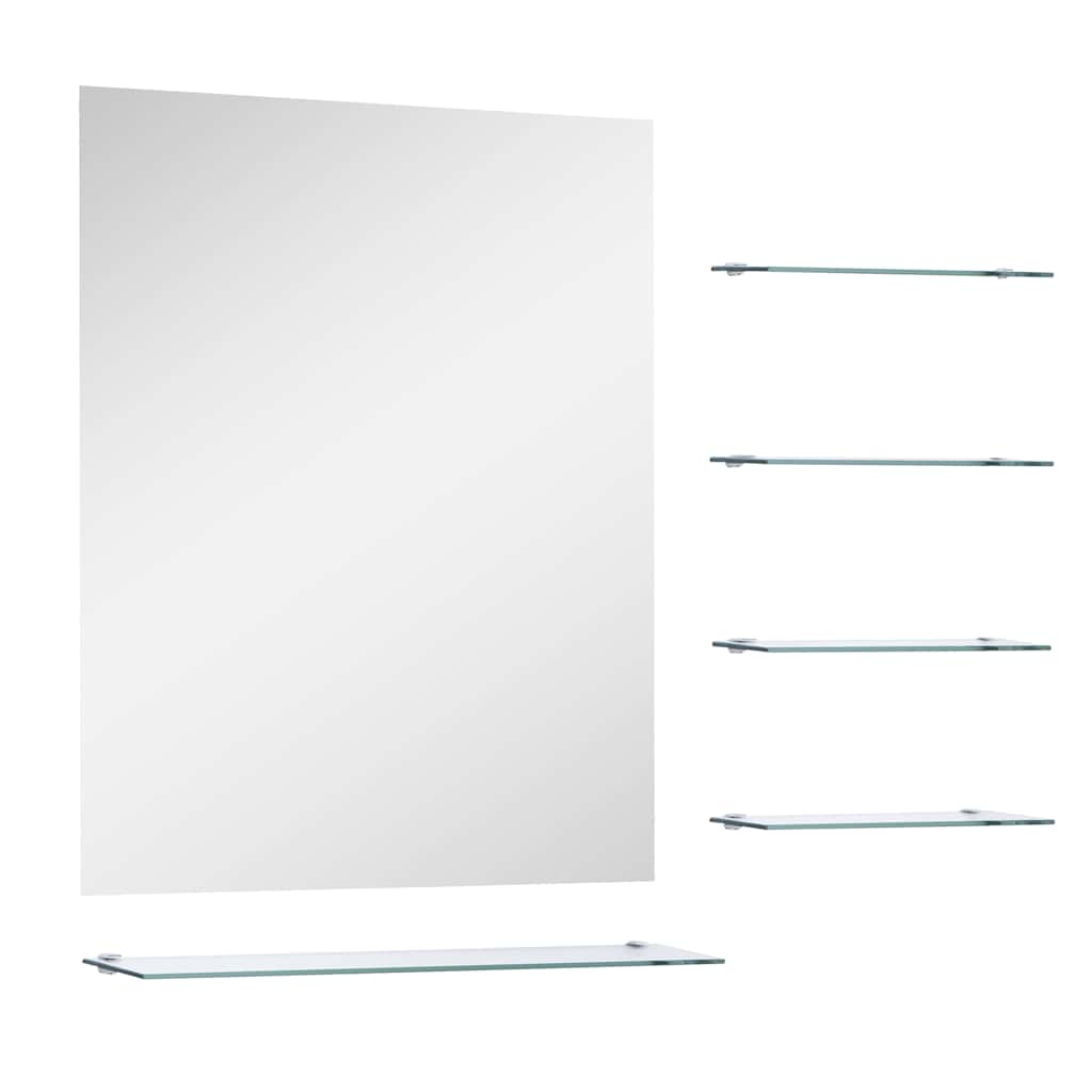 Wandspiegel Met 5 Schappen 50X60 Cm Zilverkleurig