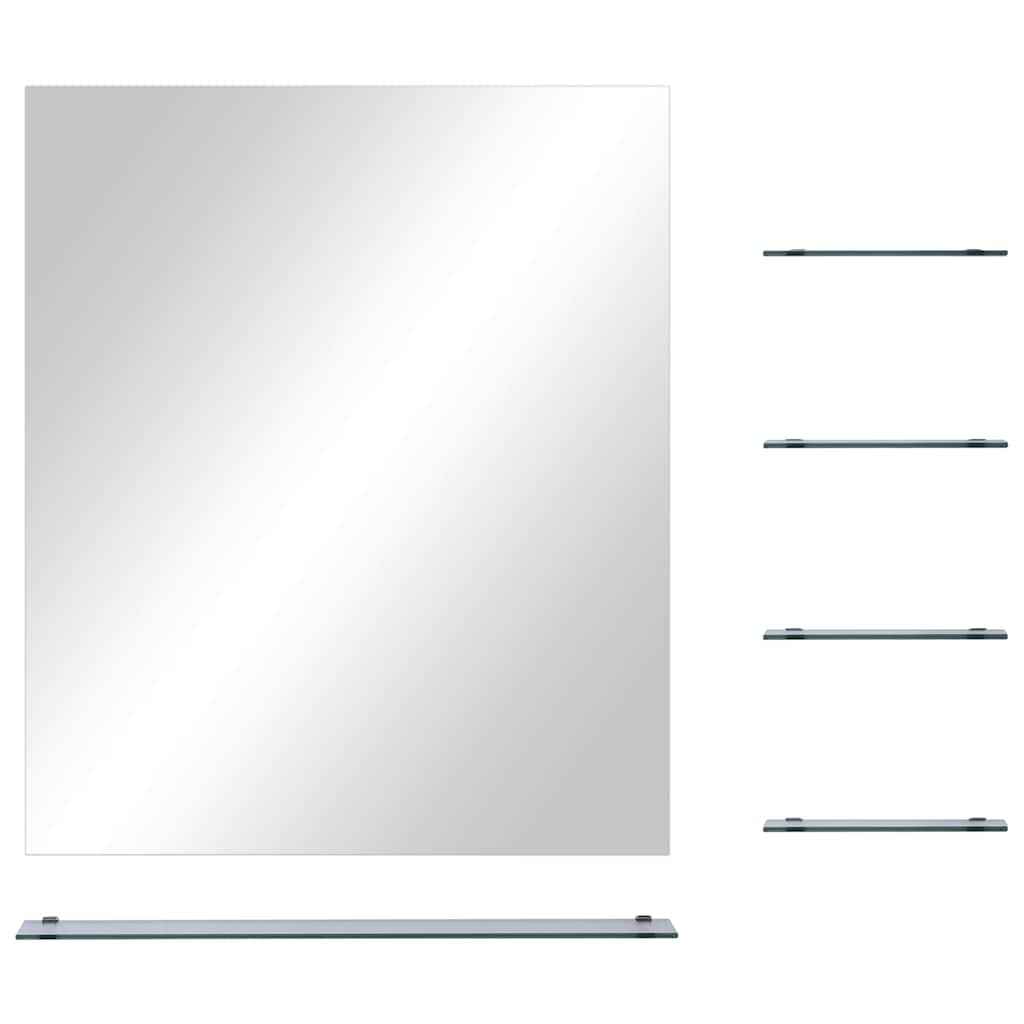 Wandspiegel Met 5 Schappen 50X60 Cm Zilverkleurig