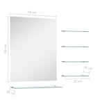 Wandspiegel Met 5 Schappen 50X60 Cm Zilverkleurig