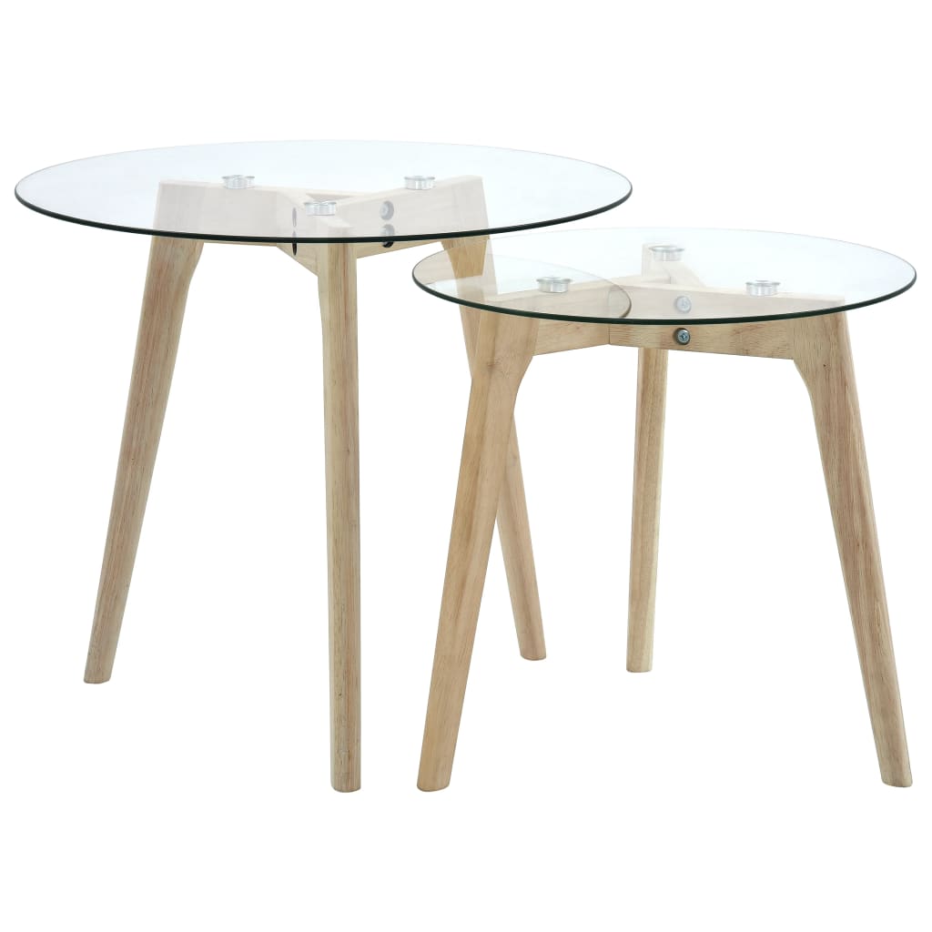 2-Delige Bijzettafelset Gehard Glas