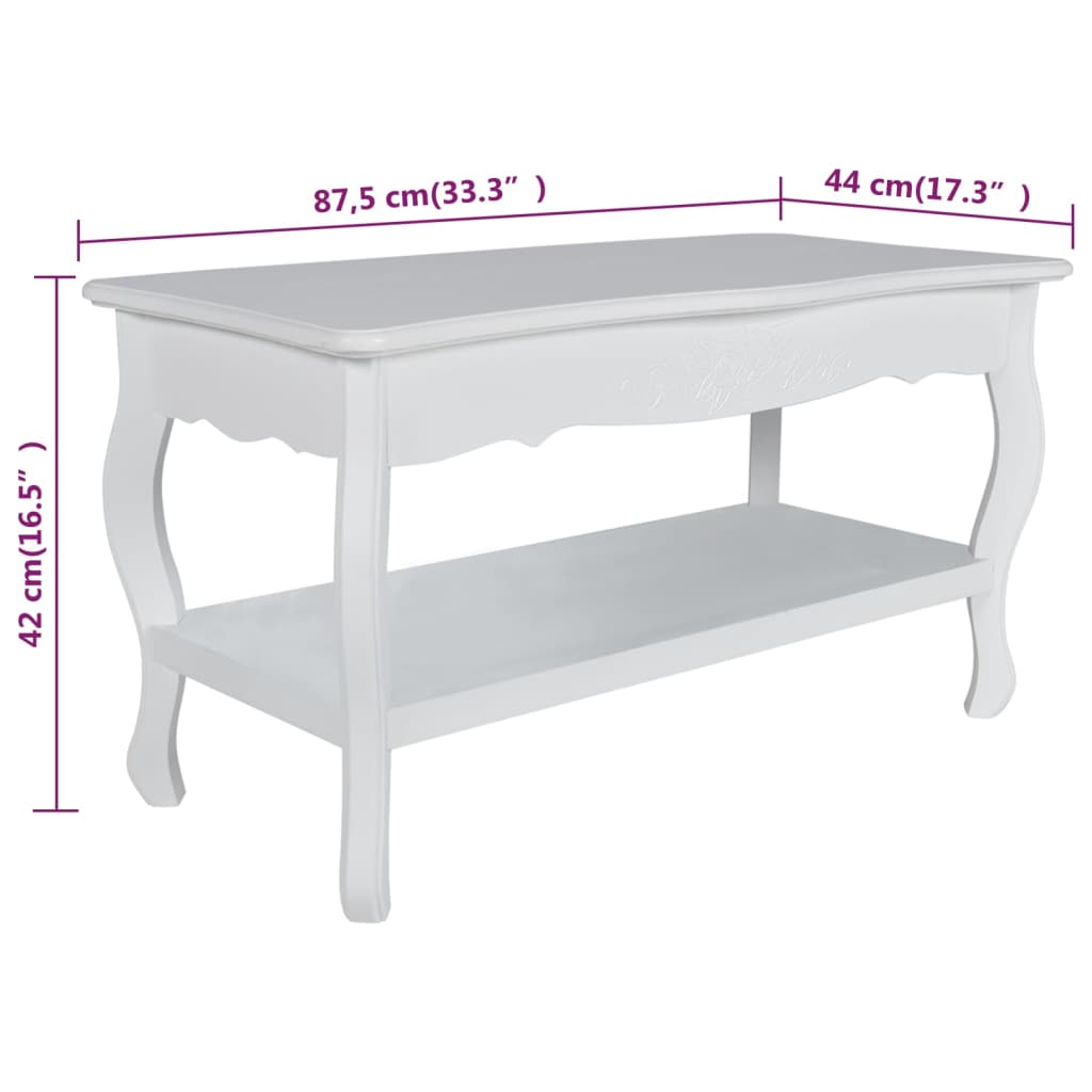 Salontafel Met 2 Lagen Mdf Wit