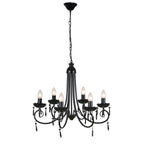Plafondlamp Kroonluchter 6 Lampjes Zwart
