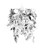 Kroonluchter Met Pailletten In De Vorm Van Blaadjes 21,5X30 Cm Zilver