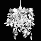 Kroonluchter Met Pailletten In De Vorm Van Blaadjes 21,5X30 Cm Zilver