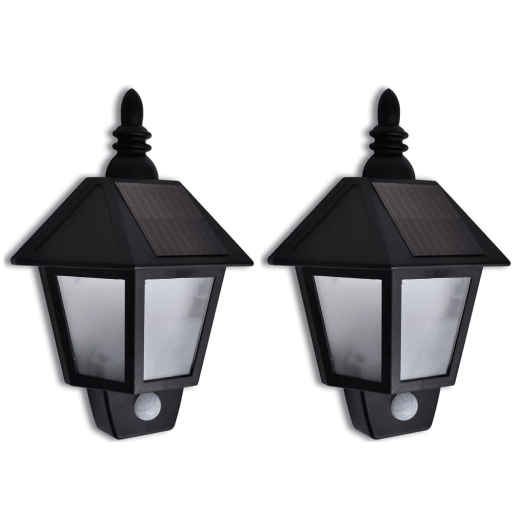 Wandlamp Solar Met Bewegingsensor 2 St Zwart