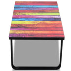 Salontafel Met Regenboog-Print Glazen Tafelblad