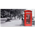 Salontafel Met Telefooncel-Print Glazen Tafelblad