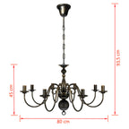 Kroonluchter Metaal 8 X E14 Lampen Zwart