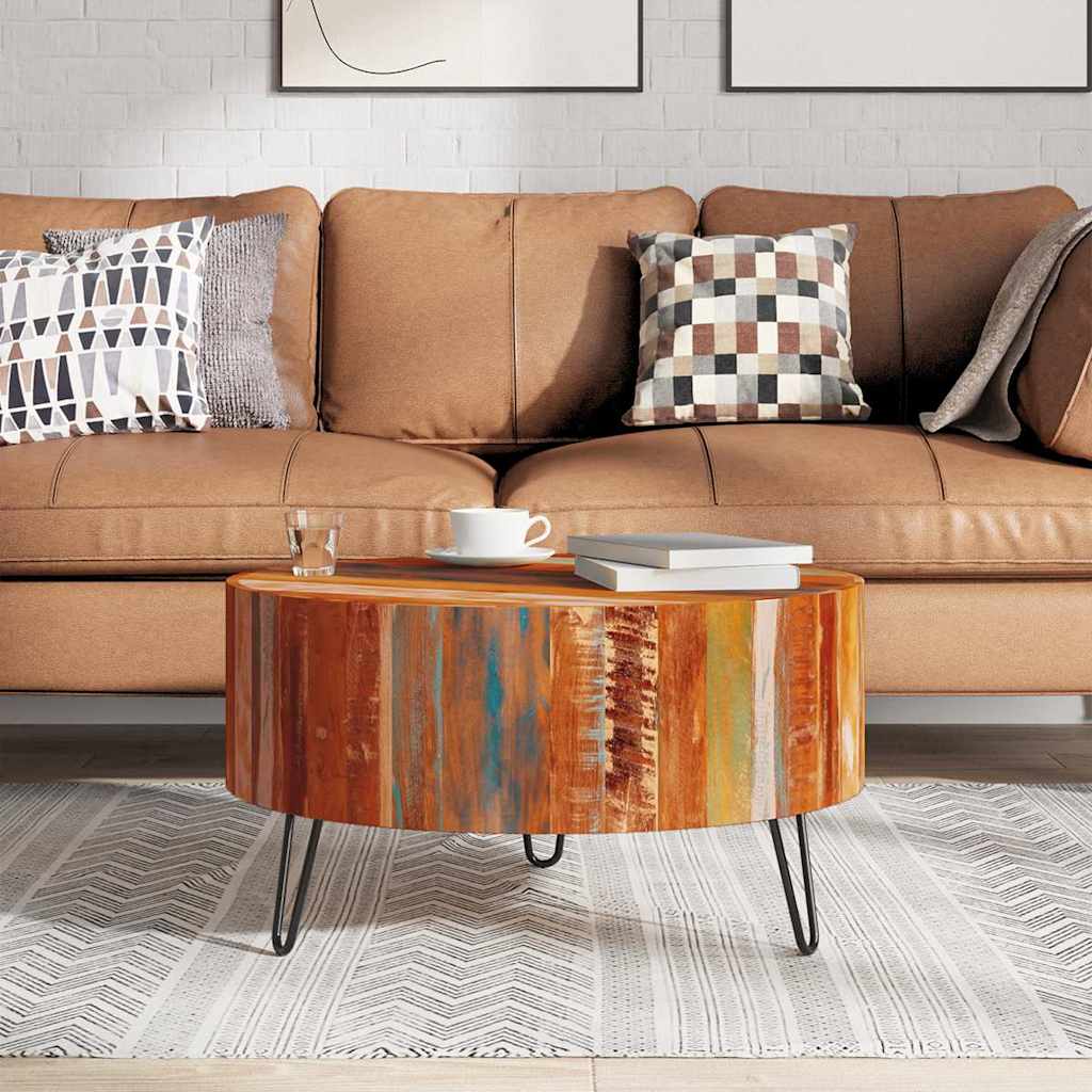 Salontafel Rond Massief Gerecycled Hout